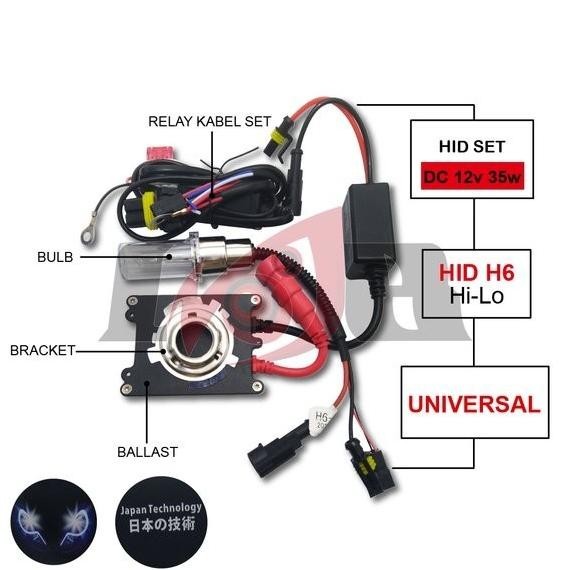 Hid Motor 4300K 6000K 8000K Lampu Depan Xenon Universal H4 H6 12Volt