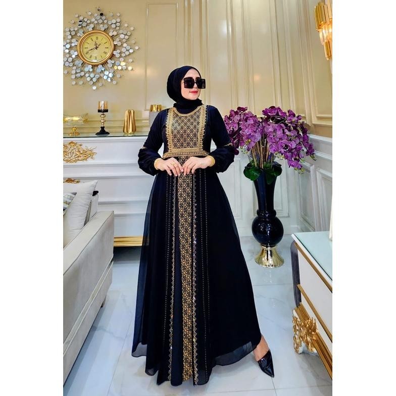 Gamis Abaya Remaja Holicsusan Tuey 1451 Full Black Arab Arab Mewah Sem Shereen Gamis Abaya Remaja