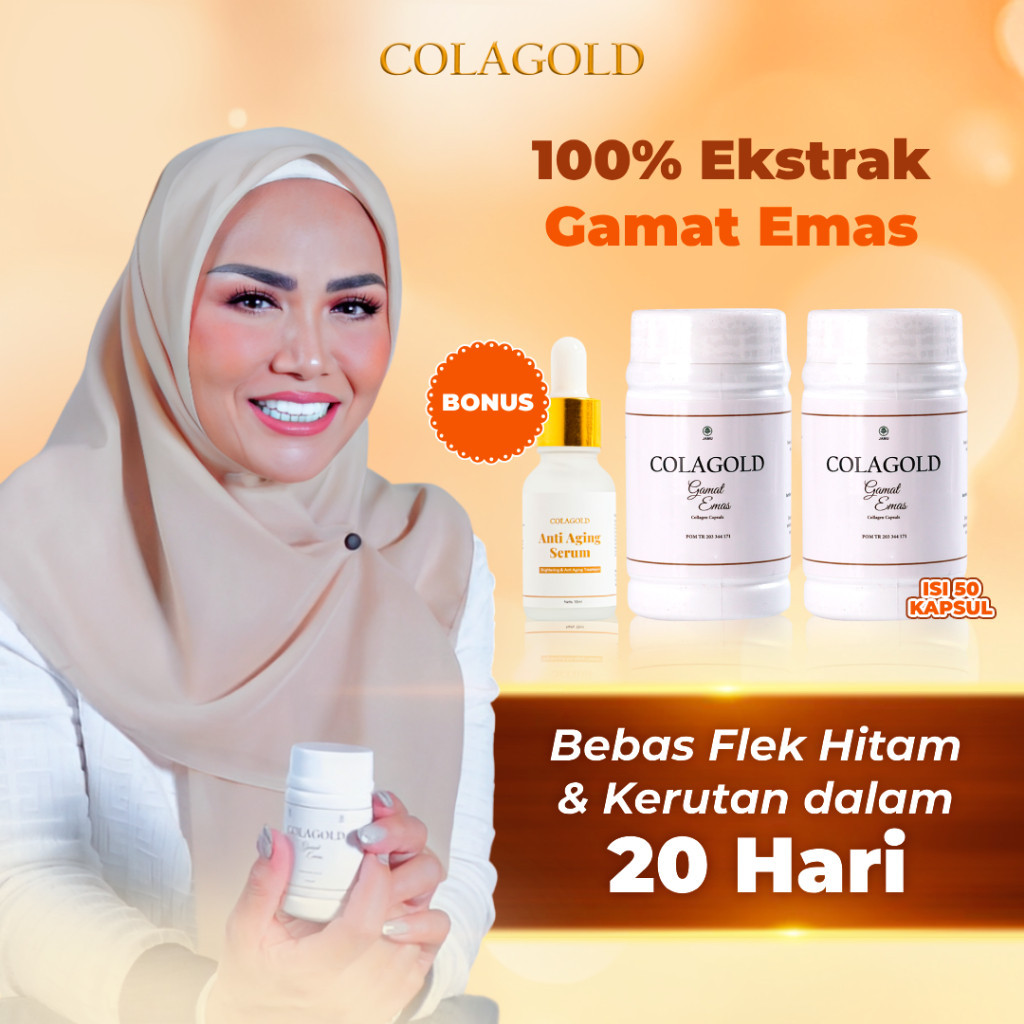 PROMO COLAGOLD 60 KAPSUL 2 PCS FREE SERUM COLAGOLD ANTI AGING Colagen Gamat Emas Kolagen Pencerah