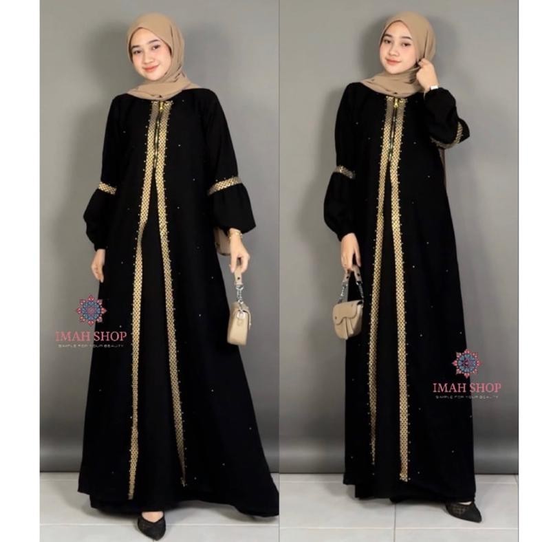 Gamis Abaya Remaja Baju Muslim Bordir Maxi Dress Arab Saudi Bordir Zephy Tui Umroh Dubai Tuey India 
