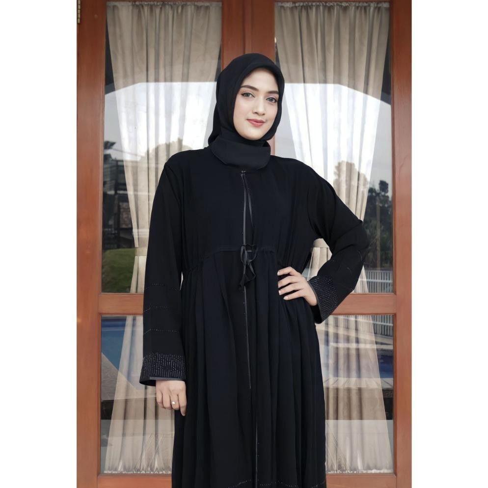Gamis Abaya Remaja Hitam Tuey Motif Haura Gamis Abaya Remaja
