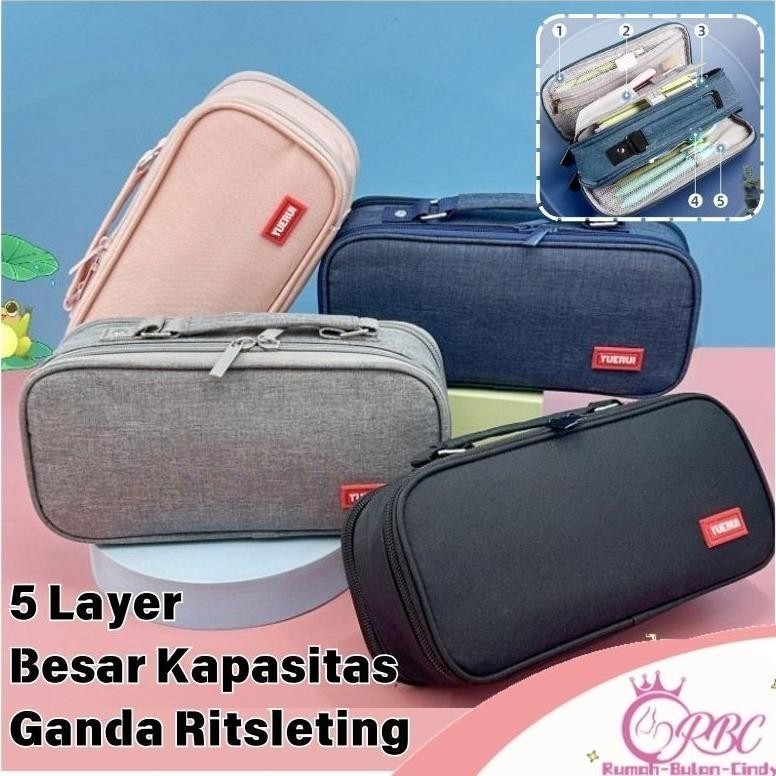 

Penjual LokalTempat Pensil Ritsleting Kapasitas Besar Kotak Pensil Lima Lapis Tempat Pensil Portabel Dengan Pegangan Alat Tulis Terbuka Ganda Multifunction Double Layer Tas Pensil