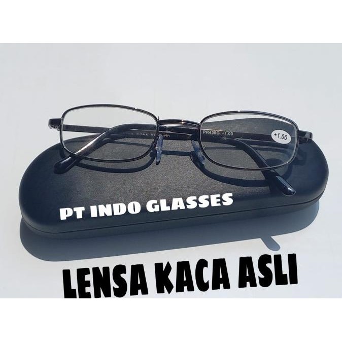 Kacamata Baca Plus Lensa [ASLI KACA] Frame TITANIUM Pria Dan Wanita