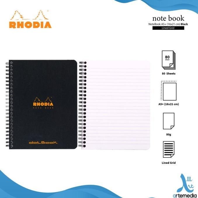 

Buku Catatan Rhodia A5 Plus Wirebound Coated Card Cover Notebook Baktioktavianiseller