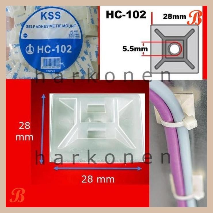 

| HKN | KSS - HC 102 - SELF ADHESIVE TIE MOUNT 28MM - PUTIH