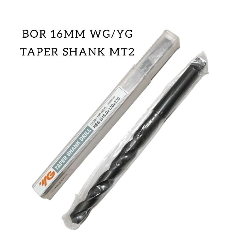 Mata Bor Taper 16 mm WG YG Mata Bor Besi Kones 16×130×230mm hss Taper Shank MT2 Baru