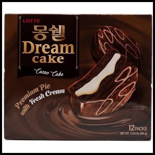 

[12 Pcs - Box] Lotte Dream Cake Cacao Chocolate - Kue Moncher Korea