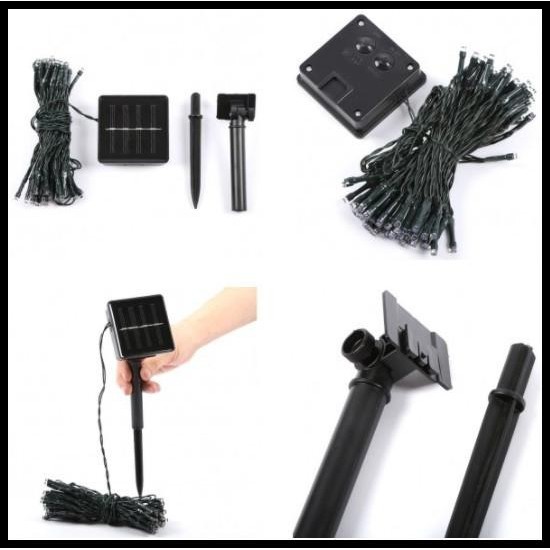 LAMPU HIAS TAMAN TENAGA MATAHARI SURYA SOLAR WARNA WARNI 100 LED