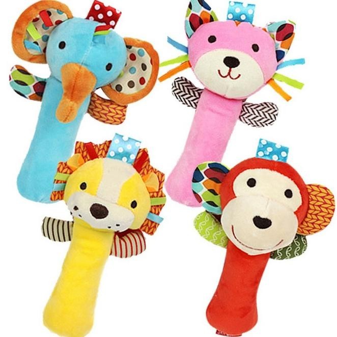 Rattle Stick Skk Baby Squeeze Me Mainan Kerincingan Bayi Boneka Hewan Ajiminfujiatiberkah