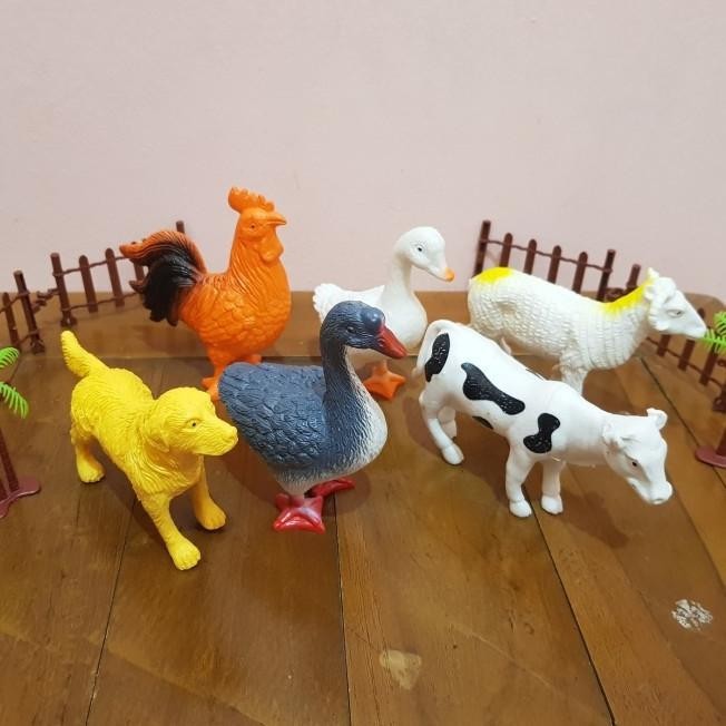 Mainan Farm Animal Set Hewan Unggas Dan Ternak Ajiminfujiatiberkah