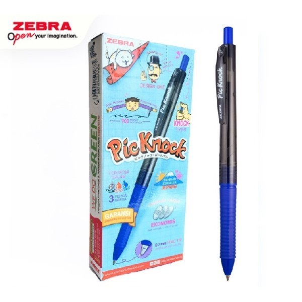 

Zebra Piccolo Knock 0.7 Blue Set 12