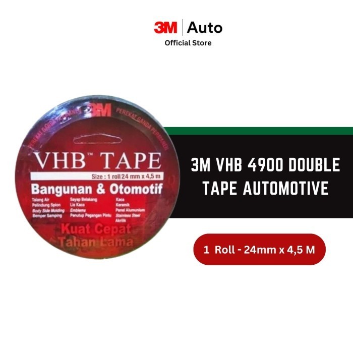 

3M VHB DOUBLE TAPE AUTOMOTIVE 4900 SIZE 24MM X 4.5M -DOUBLE TAPE MOBIL