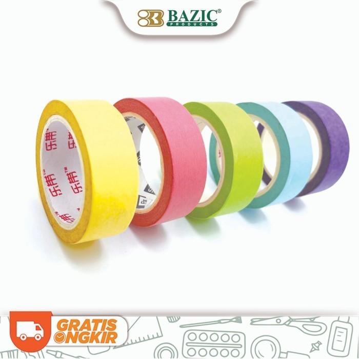 

BAZIC WASHI DECORATION MASKING TAPE - SELOTIP KERTAS POLOS BERWARNA