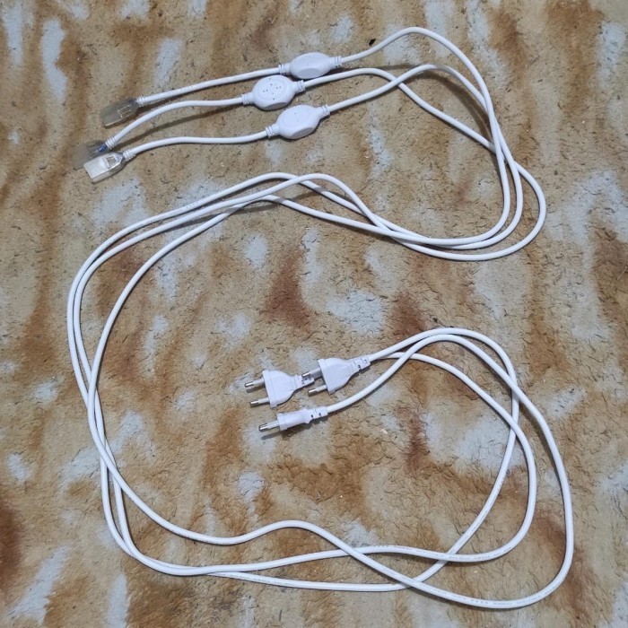 Socket Adaptor Led Strip Panjang 2 Meter 220V Kabel Colokan Led Strip