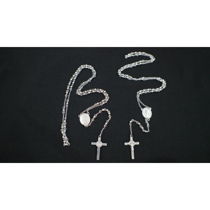 Rosario Titanium 4mm / Warna Silver - Kalung Rosario-Kalung Titanium GBM