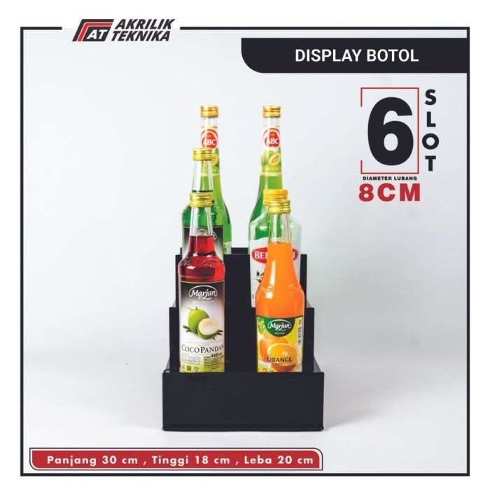 

Rak / Display Botol Sirup / Syrup / Organizer Minuman Kafe / 6 Slot