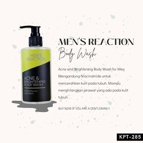 Sabun Mandi Pria Mens Reaction Acne Brightening Body Wash