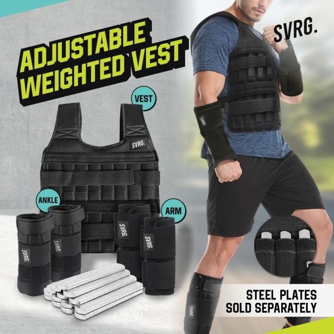 Svarga Adjustable Weighted Vest - Wrist & Ankle Weight - Rompi Beban