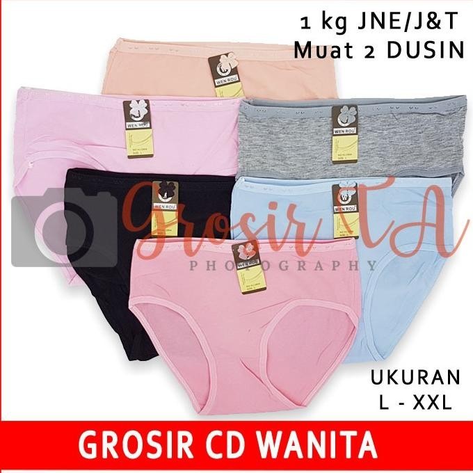 3, 6, 12pcs Celana Dalam Cd Wanita Cewek Polos Lusinan Murah Wenrou 2904 - GTA0136 COD