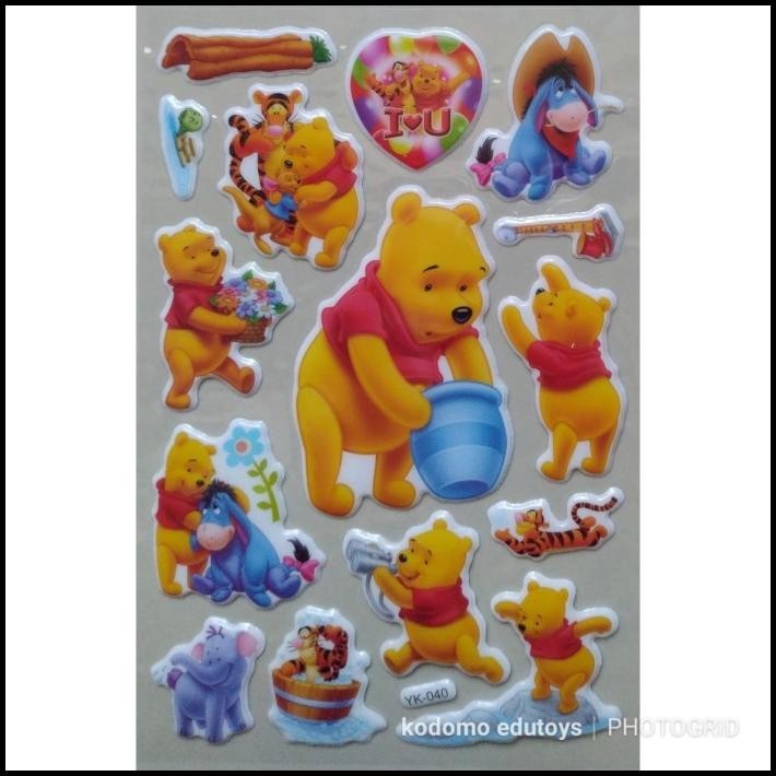 

DISKON STICKER STIKER ANAK TIMBUL KARAKTER WINNIE THE POOH 043 !!