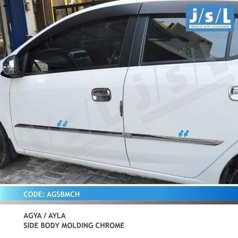 Lis List Body Samping Side Body Molding Chrome Agya Ayla