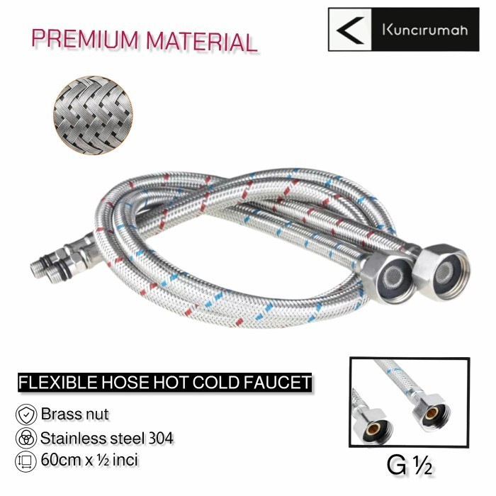 FLEXIBLE HOSE / SELANG FLEXIBLE KRAN PANAS DINGIN 60CM