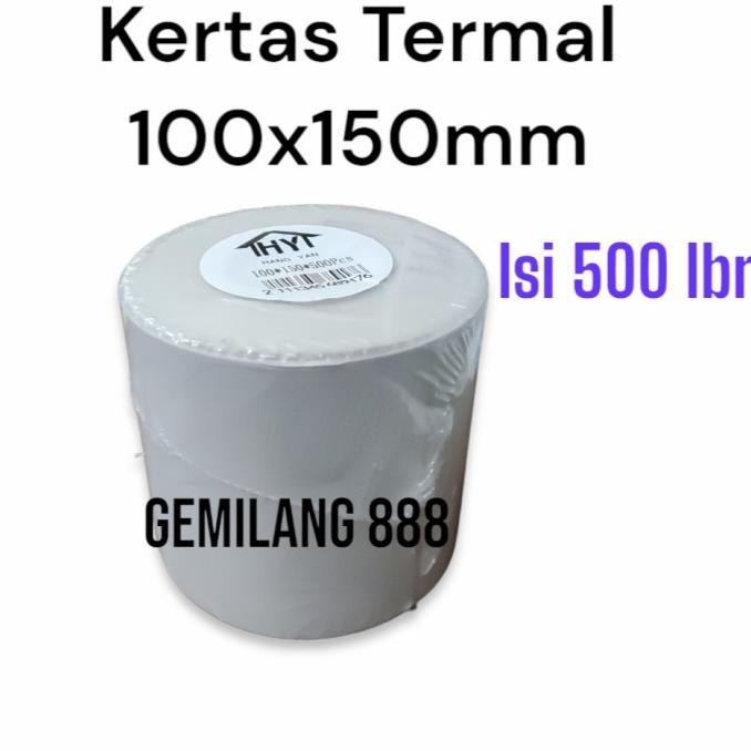 

Kertas Termal A6 100x150 mm (500 lembar), kertas label Resi GM