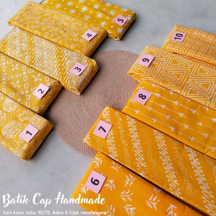 Kain Batik Cap Handmade Serian Kuning Putih (10)