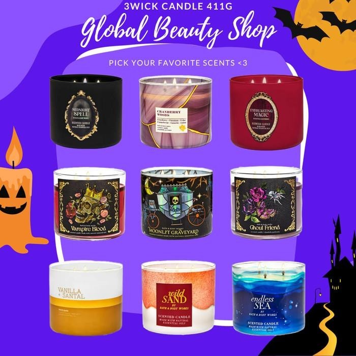 [ SALE ] 3 WICK CANDLE - BBW BATH AND BODY WORKS LILIN BBW
