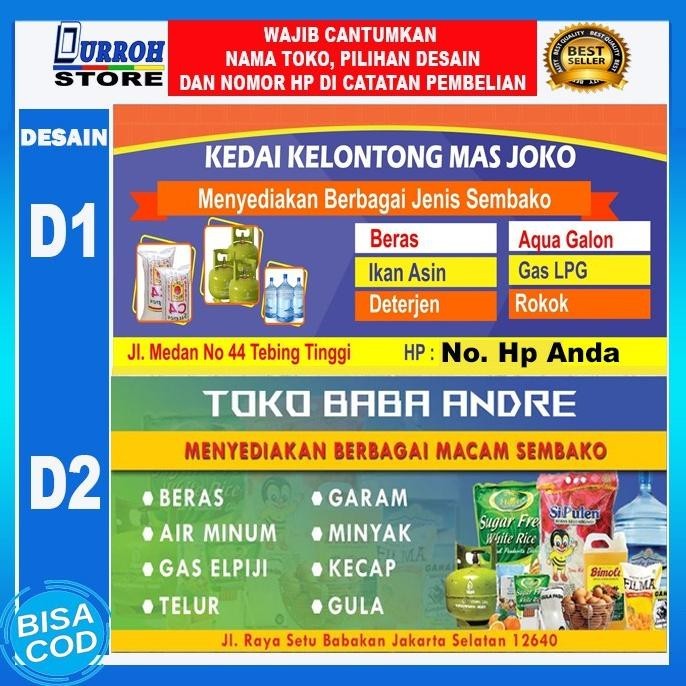 DCF Spanduk / Banner Toko Kelontong / Toko Sembako BISA REQUEST TERLARIS