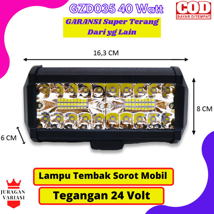 Lampu Variasi Tembak Sorot Kabut Mobil Truk Truck 40 Watt Led 24 Volt