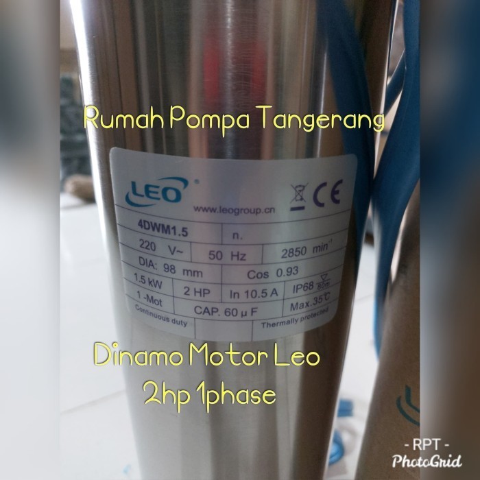 Paling Baik Dinamo Mesin Motor Pompa Submersible Satelit Leo 2Hp 1Phase Casing 4"