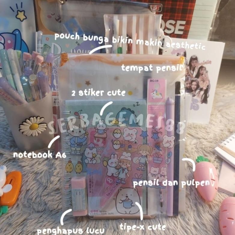 

SERBAGEMES88 - SET ALAT TULIS 8 IN 1 LENGKAP KARAKTER / STATIONERY SET / ALAT TULIS SET / PAKET ATK AESTHETIC COD