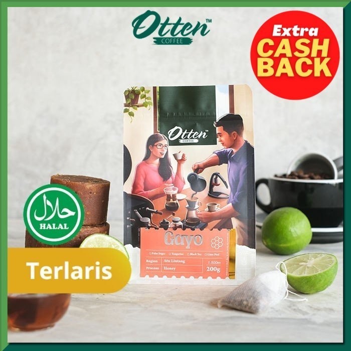 

Ready Kopi Arabica Aceh Gayo Honey Process 200g - Biji / Bubuk Kopi Otten Coffee