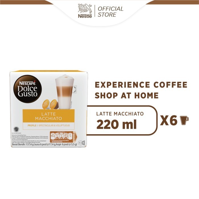 

Ready NESCAF Dolce Gusto Latte Macchiato 1 box (12 kapsul = 6 gelas)