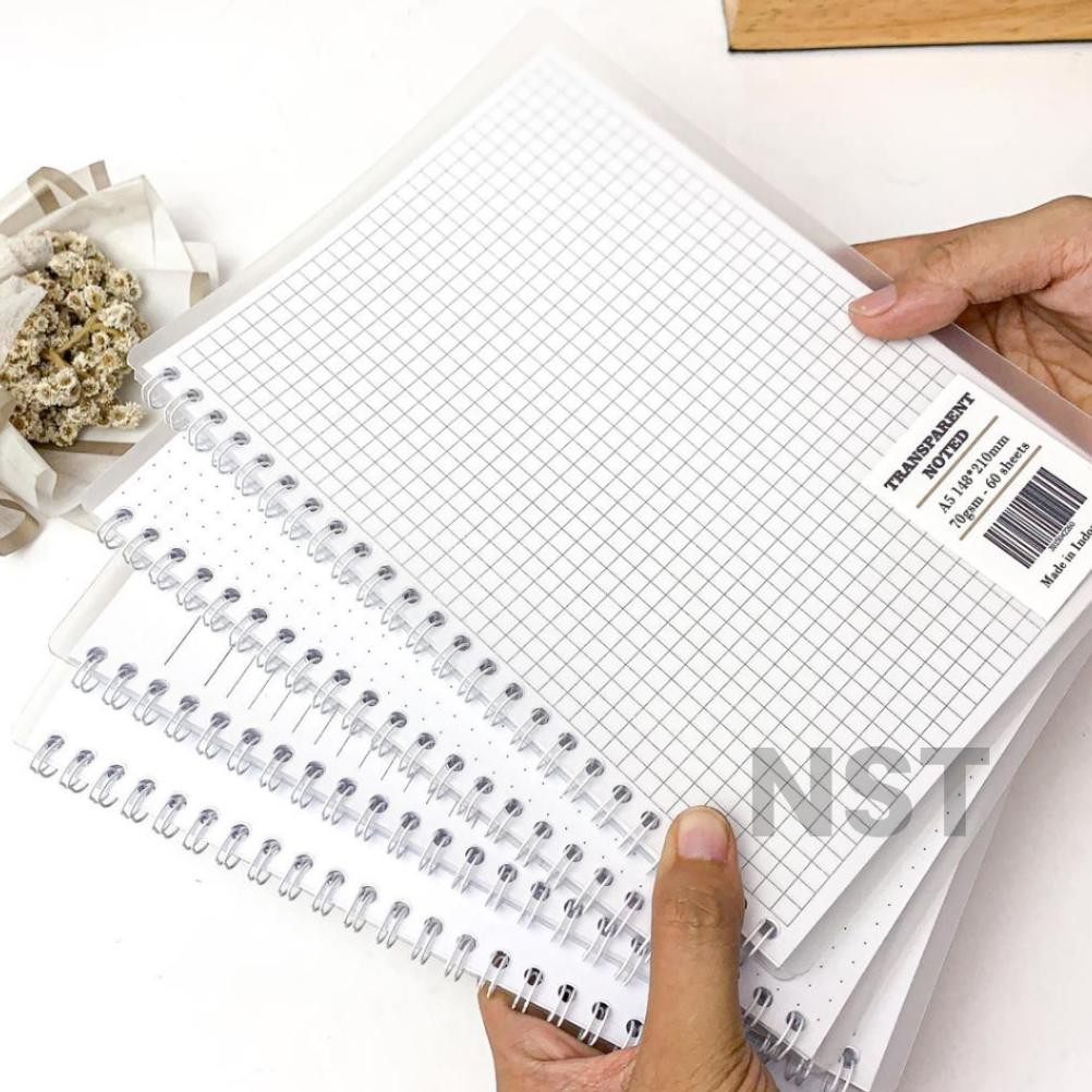 

NOTEBOOK JURNAL SPIRAL A5 TRANSPARENT COVER DOT/GRID/LINE/BLANK/DOTTED 60 LEMBAR BISA COD