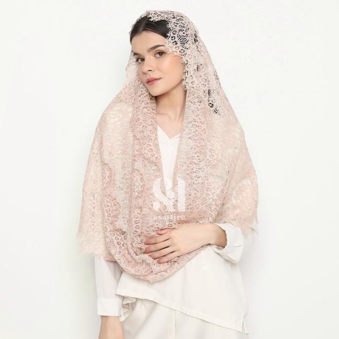Kerudung Pashmina Hijab Lace Lebaran Instant Esattire