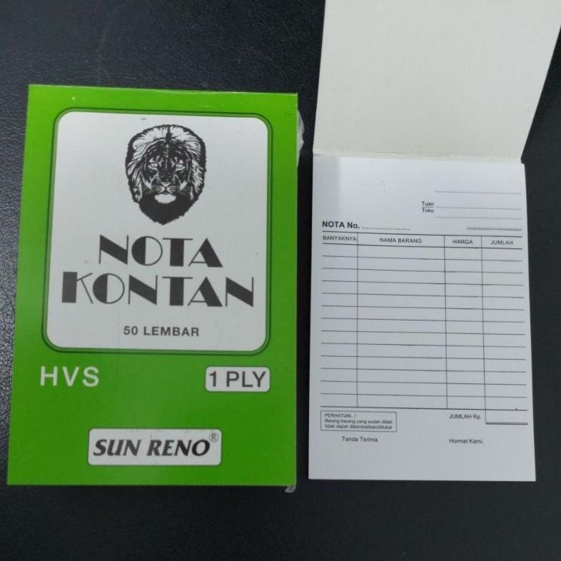 

BUKU NOTA KONTAN KECIL 1 PLY HVS MERK SUN RENO MADE IN INDONESIA K1K GRATIS ONGKIR