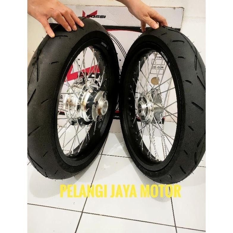 PL Velg Motor GL pro / Megapro Primus/ Gl max / Tromol Set Jari Velg Plus Ban full baru plus rakitan