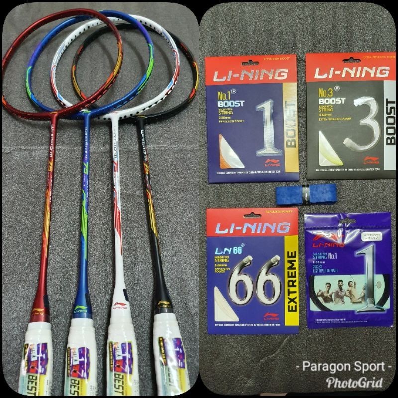 Raket Badminton Lining Windstorm 75 /FULL SET ORIGINAL 100% DAN RESMI / WS 75