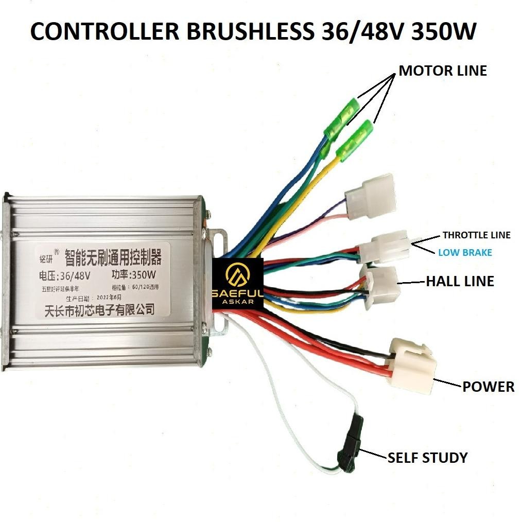 Controller Brushless BLDC Standar 36/48v 350watt Universal Sepeda Listrik