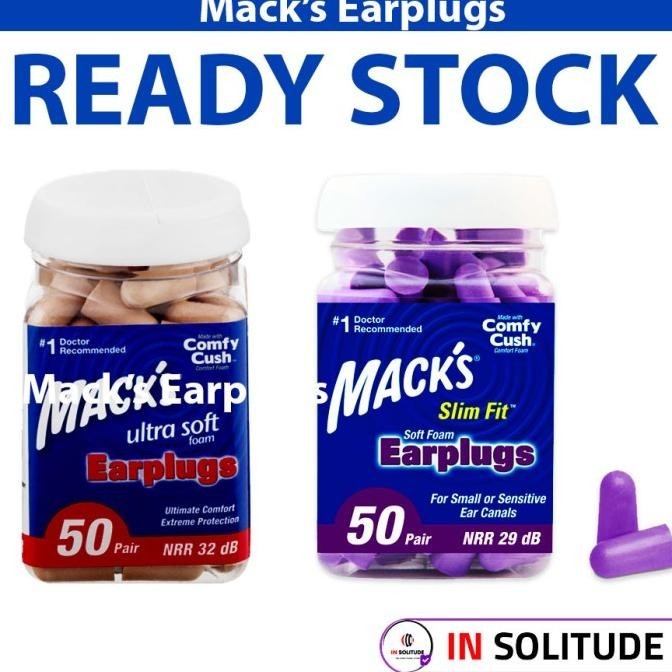 Mack's Macks Ultra Soft Foam Earplugs 50 Pair - 33dB Noise Reduction