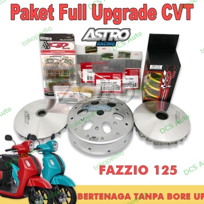 Paket Full upgrade CVT By Astro untuk Yamaha Fazzio 125