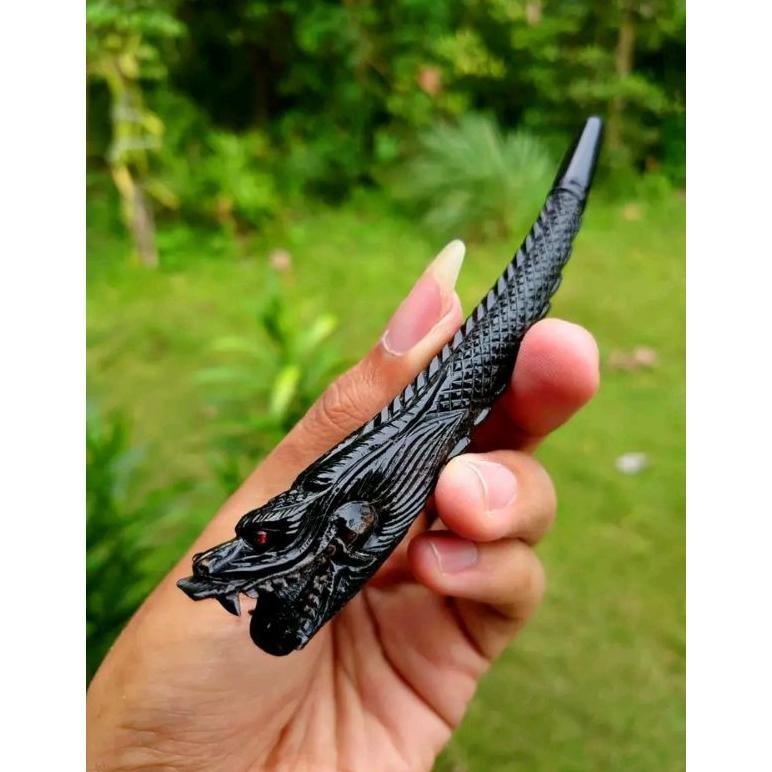 Once Tanduk Kerbau Hitam Manis Ukir Naga Dan Macan Panjang Bervariasi Cod