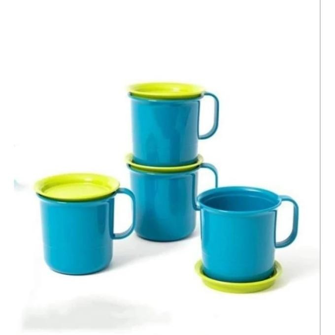 Gelas Tupperware familia mug set 4pcs preludio mug dg tutup