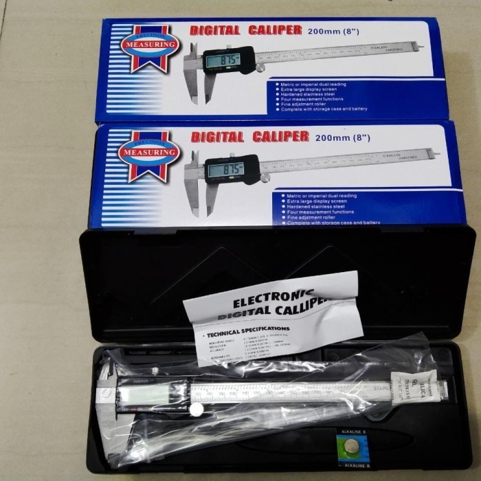 

Digital Caliper 0 - 200 Mm Stainless Hardened - Sigmat Digital Jangka