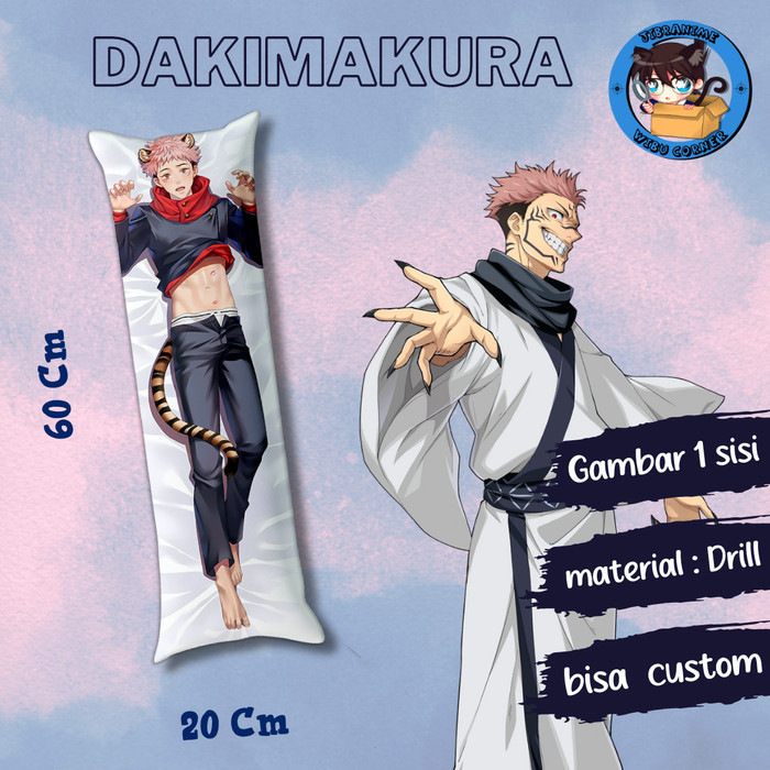 Dakimakura Guling Anime Jujutsu Kaisen Sukuna Cute 60Cm X20Cm