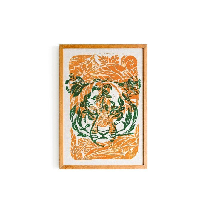 

Ready the invisible king linocut art print