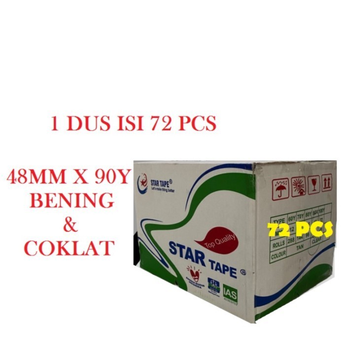 

Lakban Bening Coklat Star Tape Uk 48 Mm X 90 Yard Grosir Per Dus