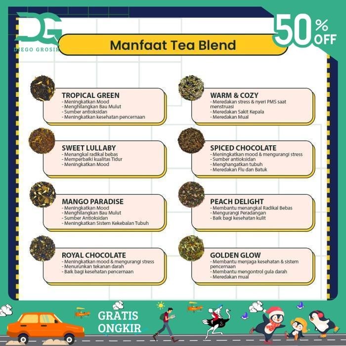 

SWEET LULLABY TEA BLEND - ROOIBOS WITH MIXED FLOWER & DRIED BLUEBERRY GRATIS ONGKIR